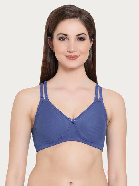 clovia navy t-shirt non-wired full coverage non-padded bra