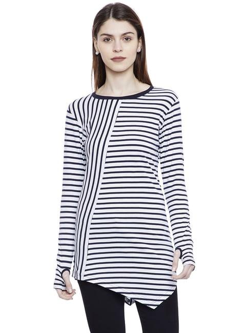 hypernation navy & white striped tunic