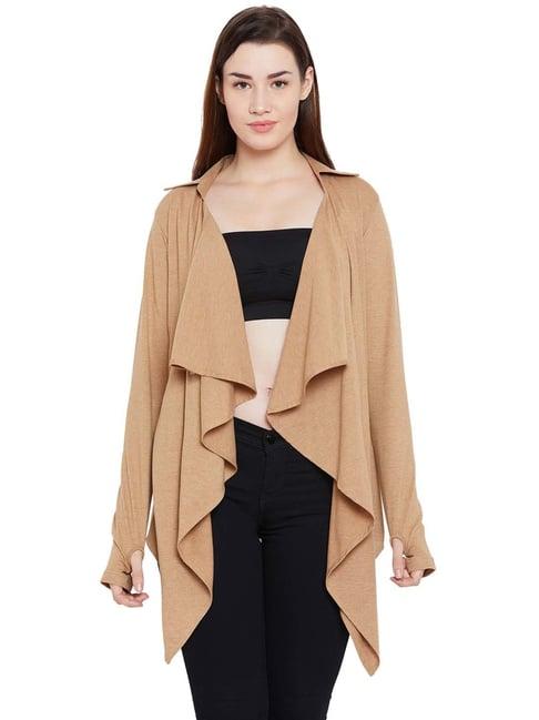 hypernation khaki full sleeves shrug