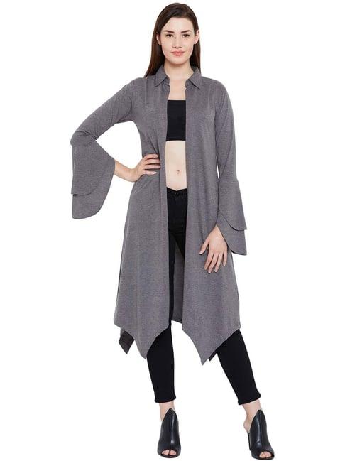 hypernation charcoal grey bell sleeves shrug