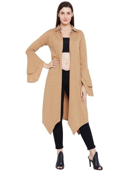 hypernation beige bell sleeves shrug