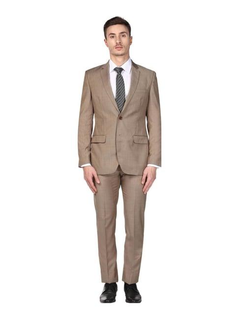 park avenue beige full sleeves suit