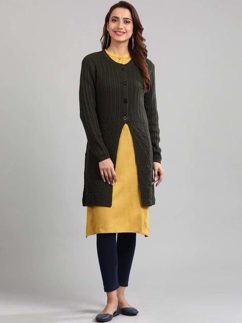 aurelia olive green regular fit sweater