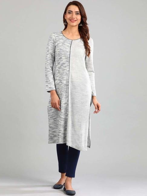 aurelia grey regular fit kurta