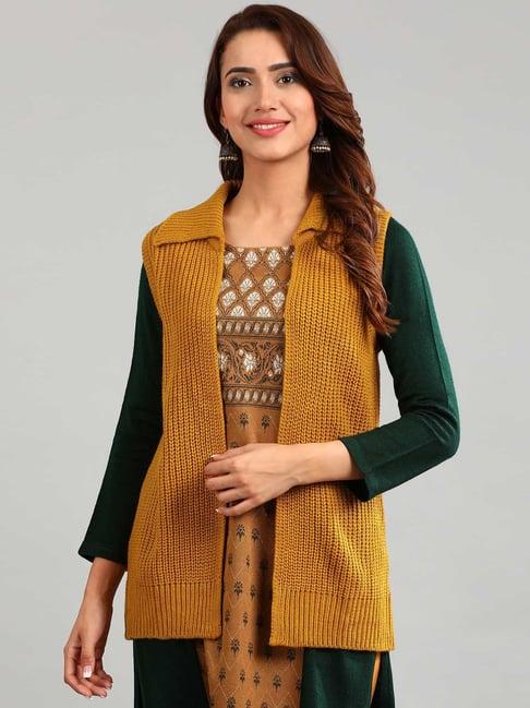 aurelia yellow regular fit sweater