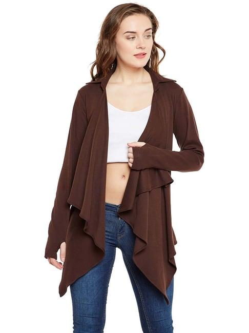 hypernation brown full sleeves shrug