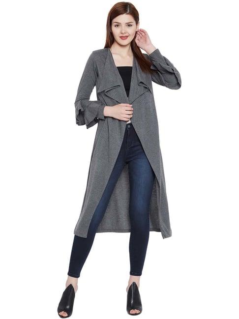 hypernation charcoal grey bell sleeves shrug