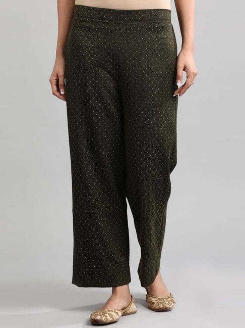 aurelia olive green polka dots palazzos