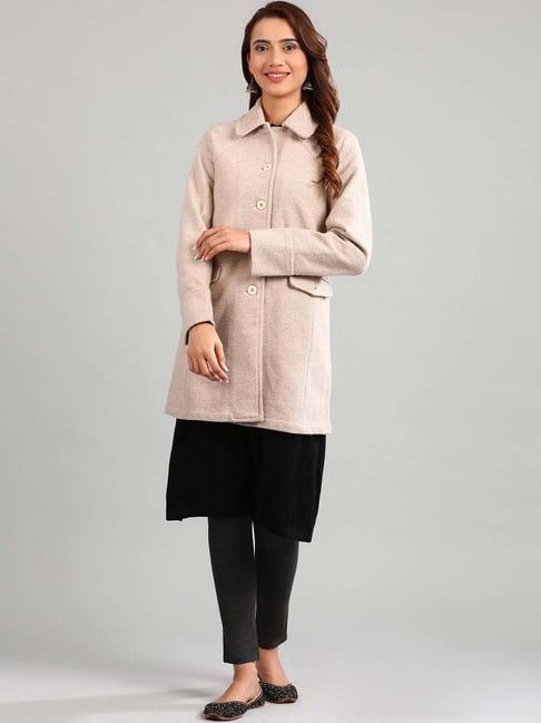 aurelia beige regular fit overcoat