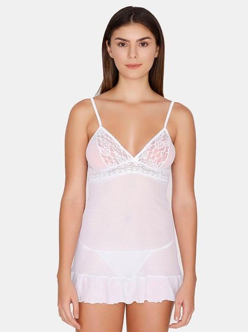 zivame white lace babydoll