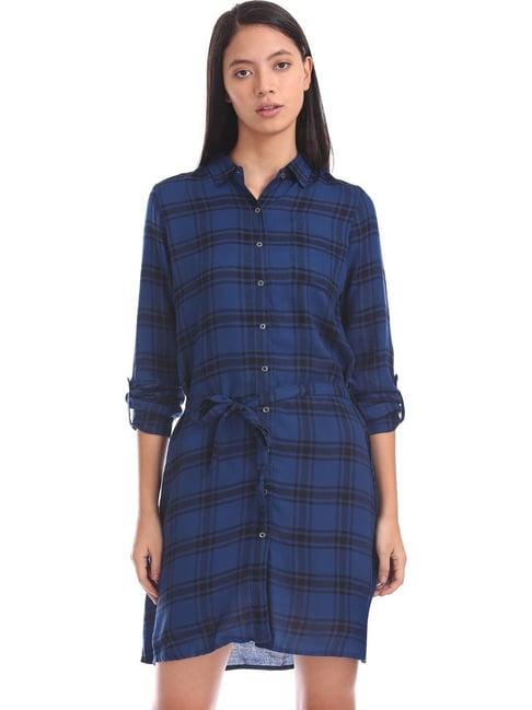 u.s. polo assn. blue checks dress