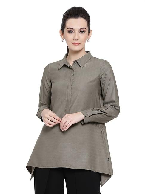 office & you grey flaired fit shirt