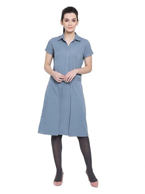 office & you blue straight fit dress