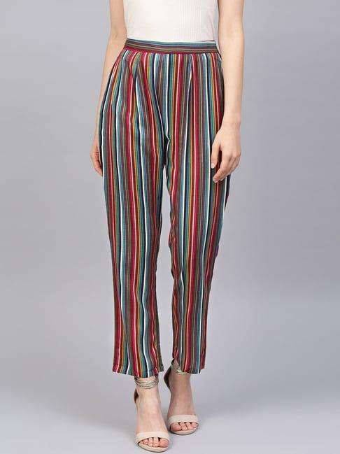 varanga multicolored cotton striped pants