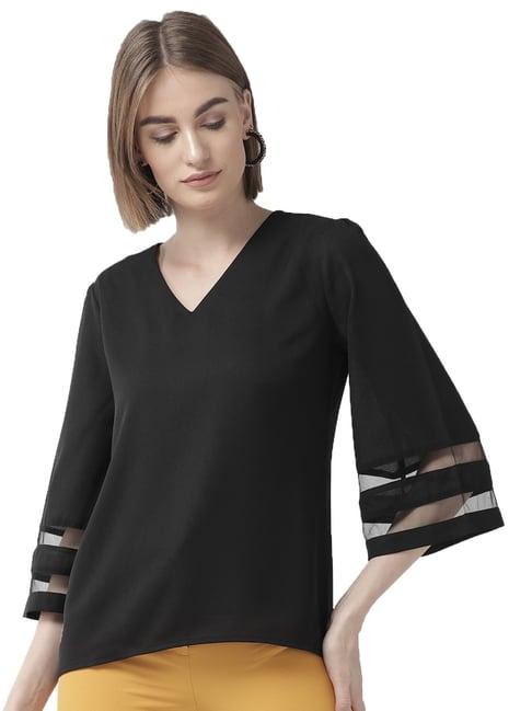 style quotient black regular fit top