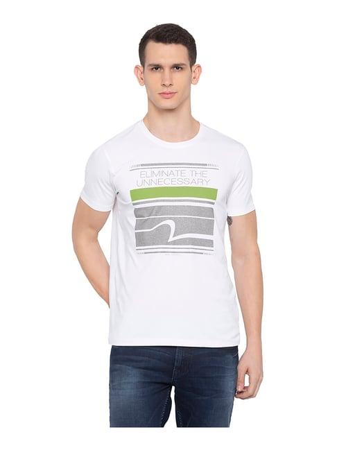 spykar white crew t-shirt