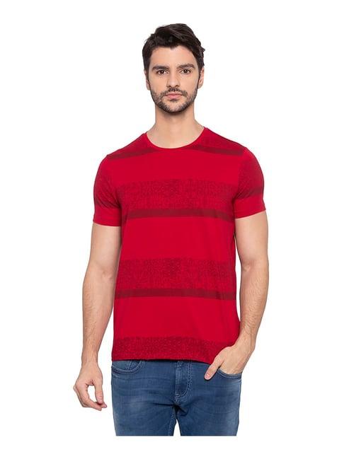 spykar red crew t-shirt