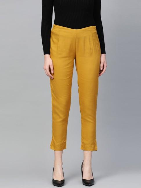 varanga mustard mid rise pants