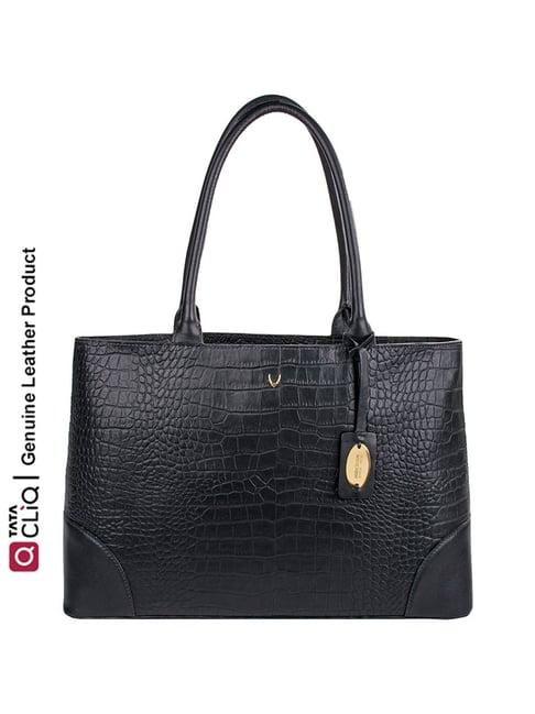 hidesign ee berlin 01 black textured medium laptop shoulder handbag