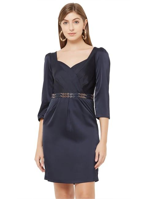 soie navy above knee dress