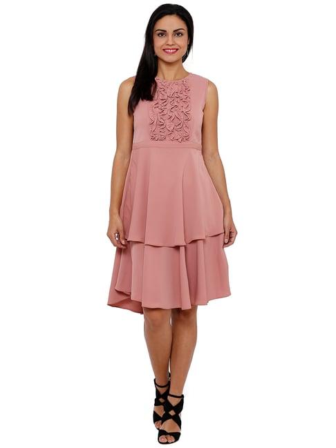 soie pink above knee dress