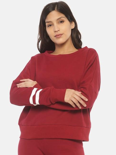 isu maroon regular fit sweatshirt