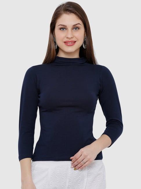 salwar studio navy cotton top