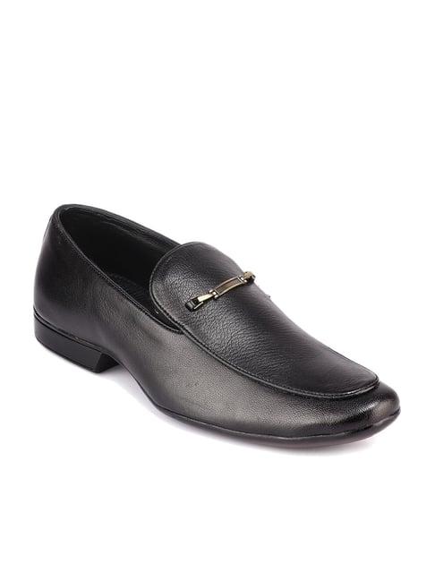 red chief men's black formal loafers