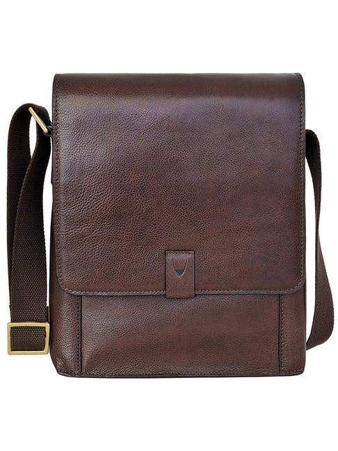 hidesign aiden 02 brown solid leather sling bag