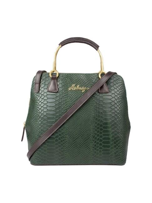 hidesign royale 02 olive green textured leather handbag