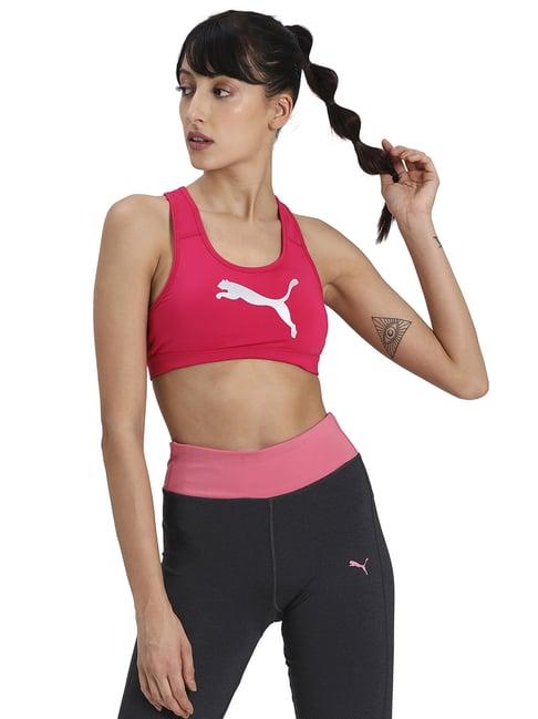 puma bright rose under wired padded sports bra