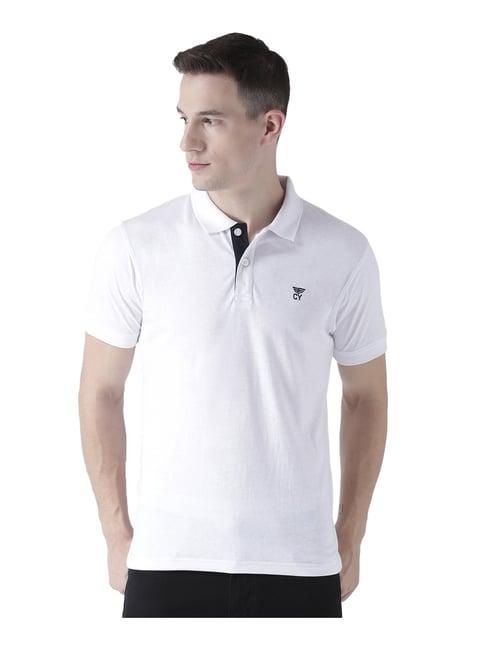 club york white regular fit polo t-shirt