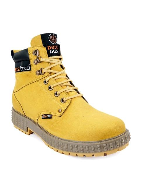 bacca bucci yellow derby boots