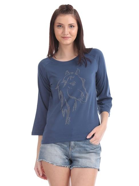 u.s. polo assn. navy embellished t-shirt