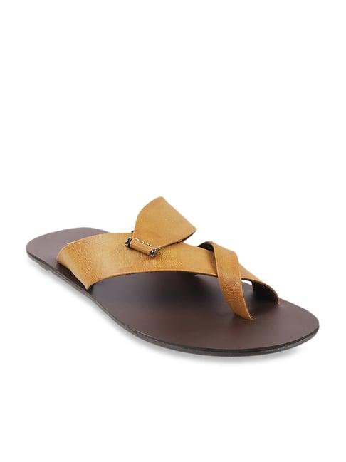 metro men's yellow cross strap sandals