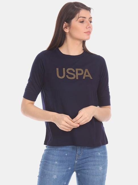 u.s. polo assn. navy embellished t-shirt