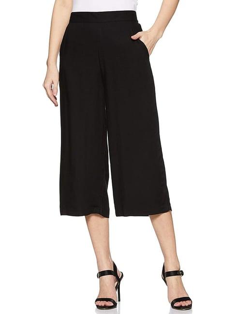 style quotient black low rise culottes