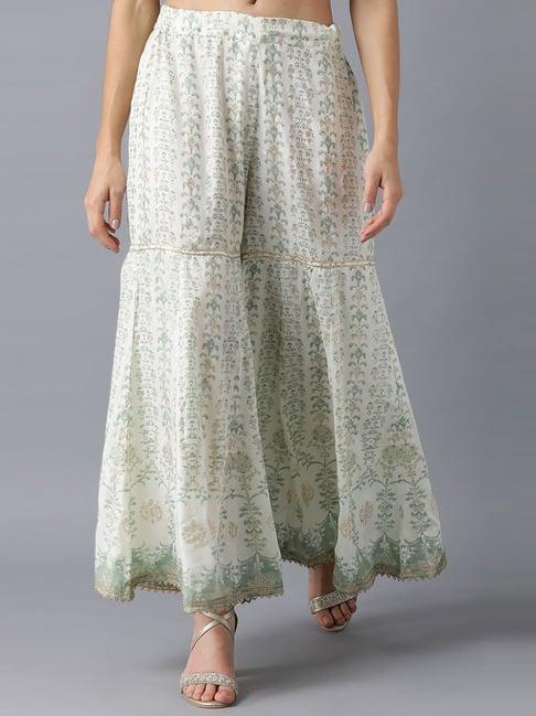 green printed sharara