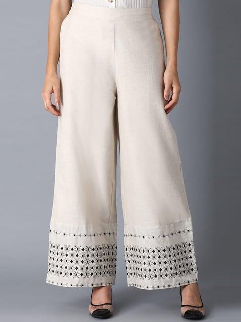 beige parallel pants