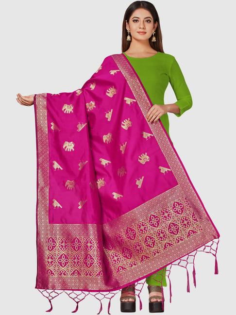 mimosa magenta woven pattern dupatta