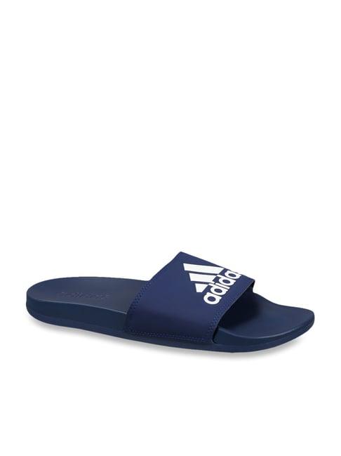 adidas men's adilette cf plus navy slides