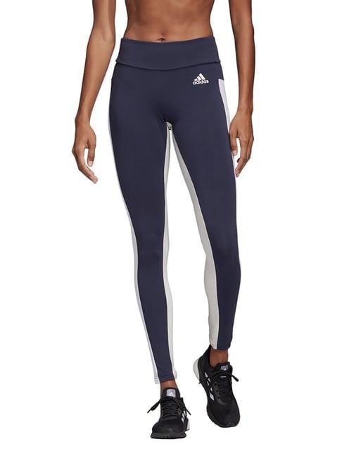 adidas grey & white mid rise tights