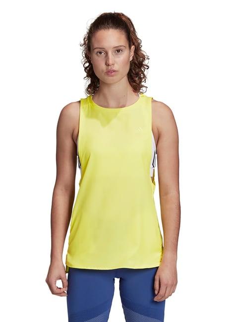 adidas yellow round neck tank top