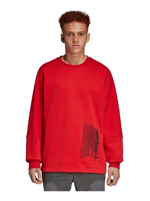 adidas nmd sweatshirt originals red cotton regular fit sweatshirt