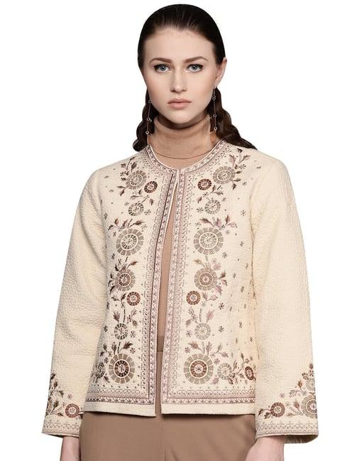 label ritu kumar ecru embroidered jacket