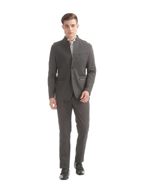 arrow dark grey regular fit two piece suit