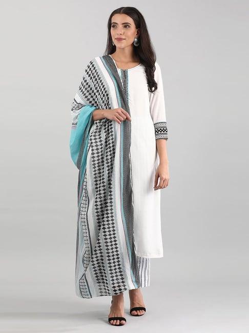 aurelia white kurta palazzo set with dupatta