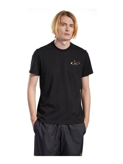 reebok classics black cotton regular fit sports t-shirt