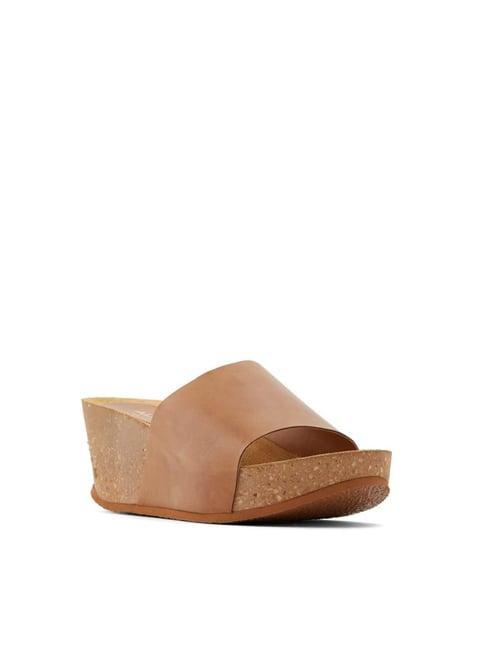 aldo women's tan casual wedges