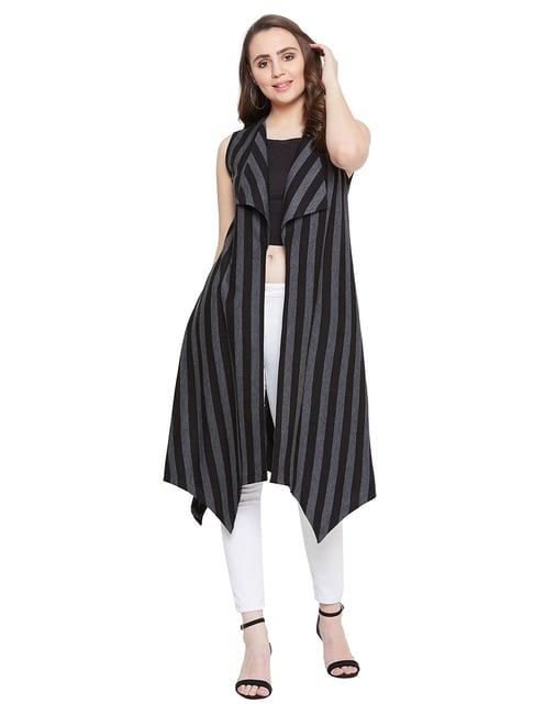 hypernation black & grey striped shrug